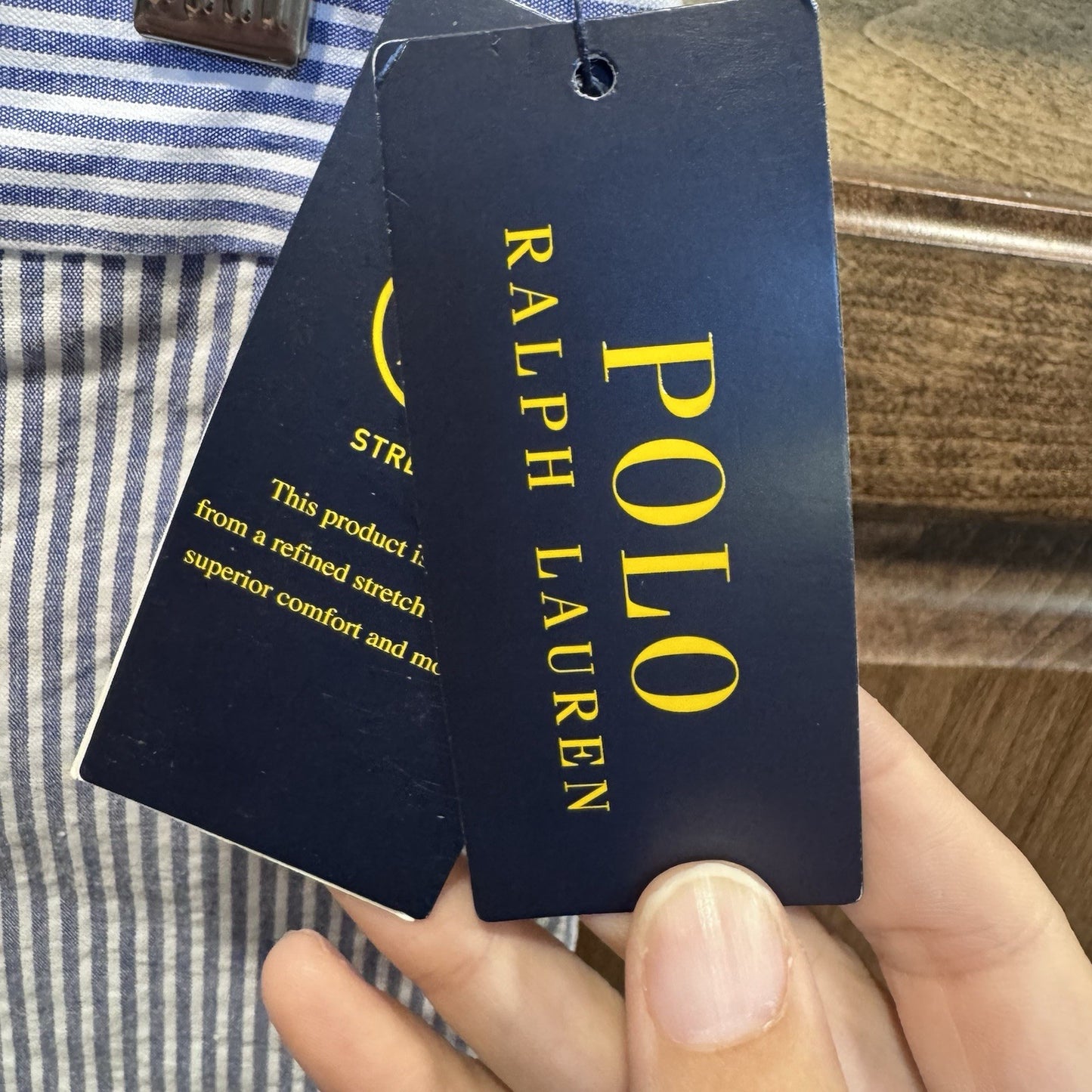 NWT Polo Club Prep Blue Seersucker Bermuda Shorts Size 12 MSRP $59.50 Y2K Preppy