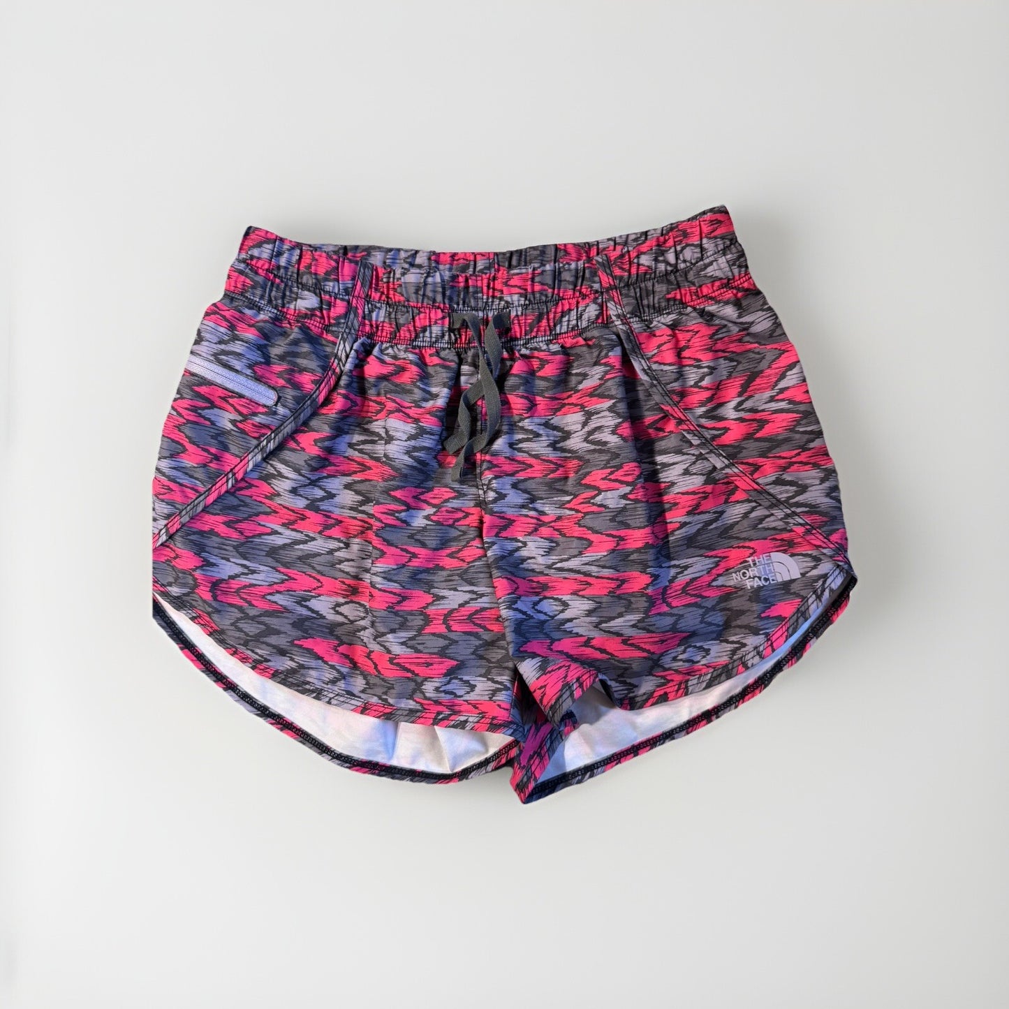 The North Face Women’s Running Shorts | Size S | Vibrant Abstract Print | 100% P