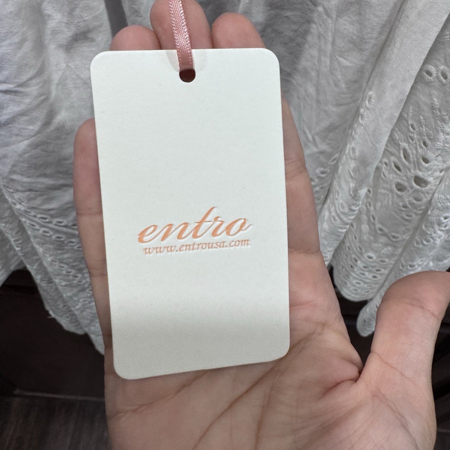 Entro White Eyelet Cold Shoulder Blouse | Size Small | Boho Summer Top NWT