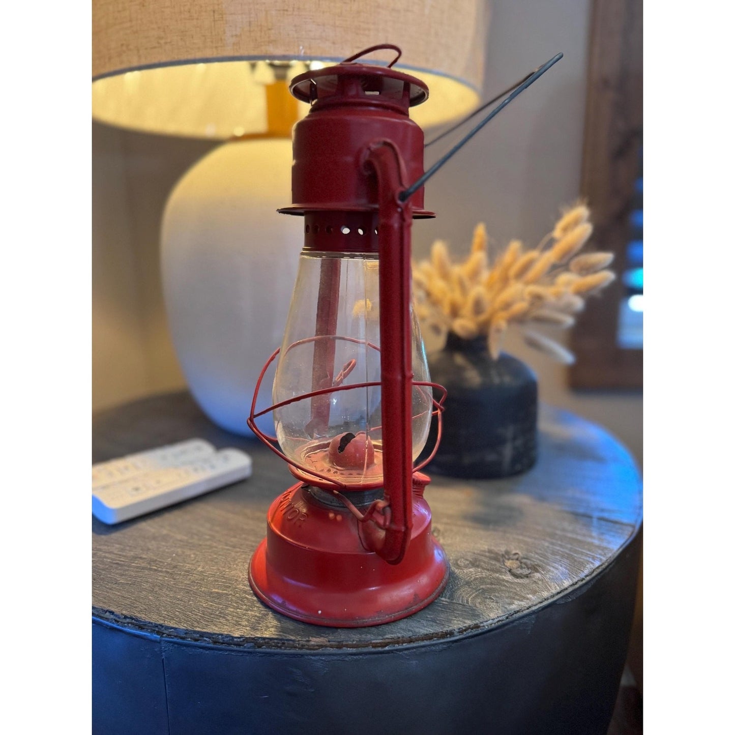 Vintage Dietz Junior No. 20 Red Kerosene Lantern Rustic Condition with Character