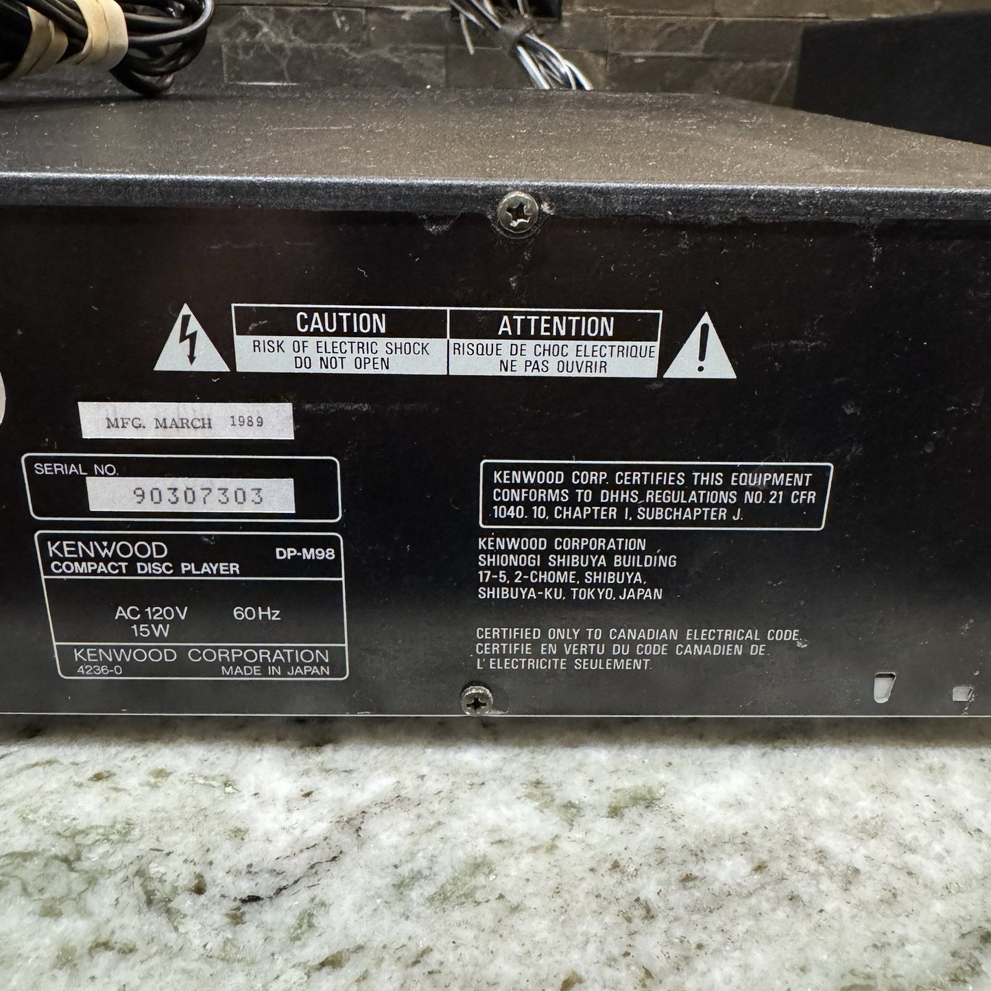 Vintage Kenwood DP-M98 Multiple Compact Disc Player 6 CD Changer Tested On