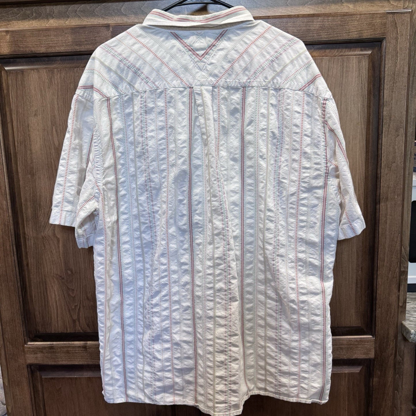 Vintage Tommy Hilfiger Short Sleeve Button Down Shirt XXL White Striped