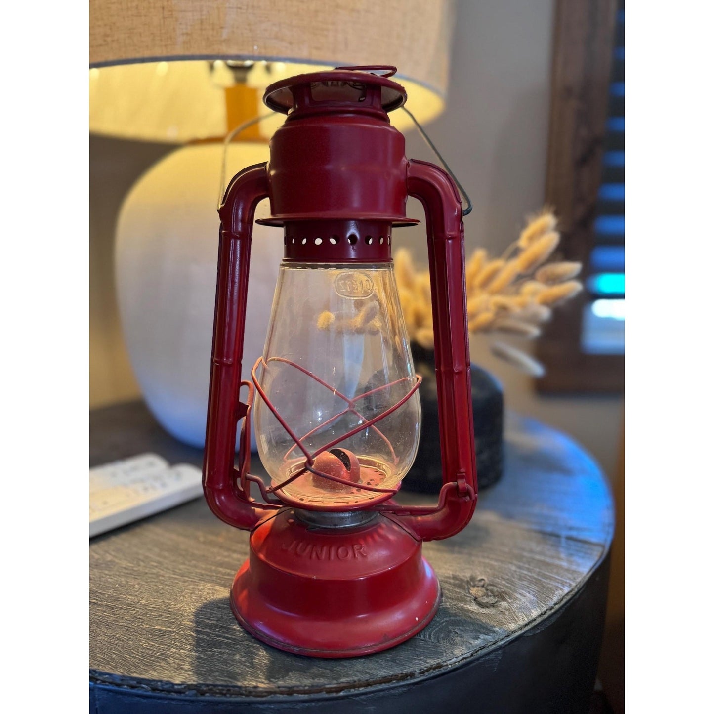 Vintage Dietz Junior No. 20 Red Kerosene Lantern Rustic Condition with Character