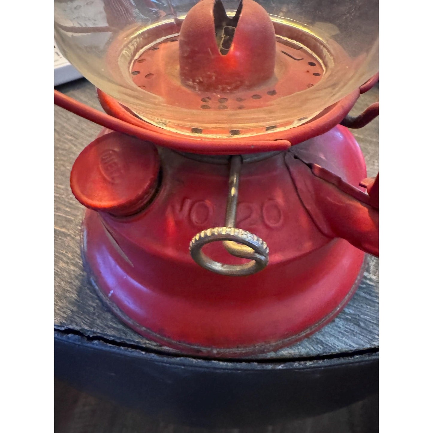 Vintage Dietz Junior No. 20 Red Kerosene Lantern Rustic Condition with Character