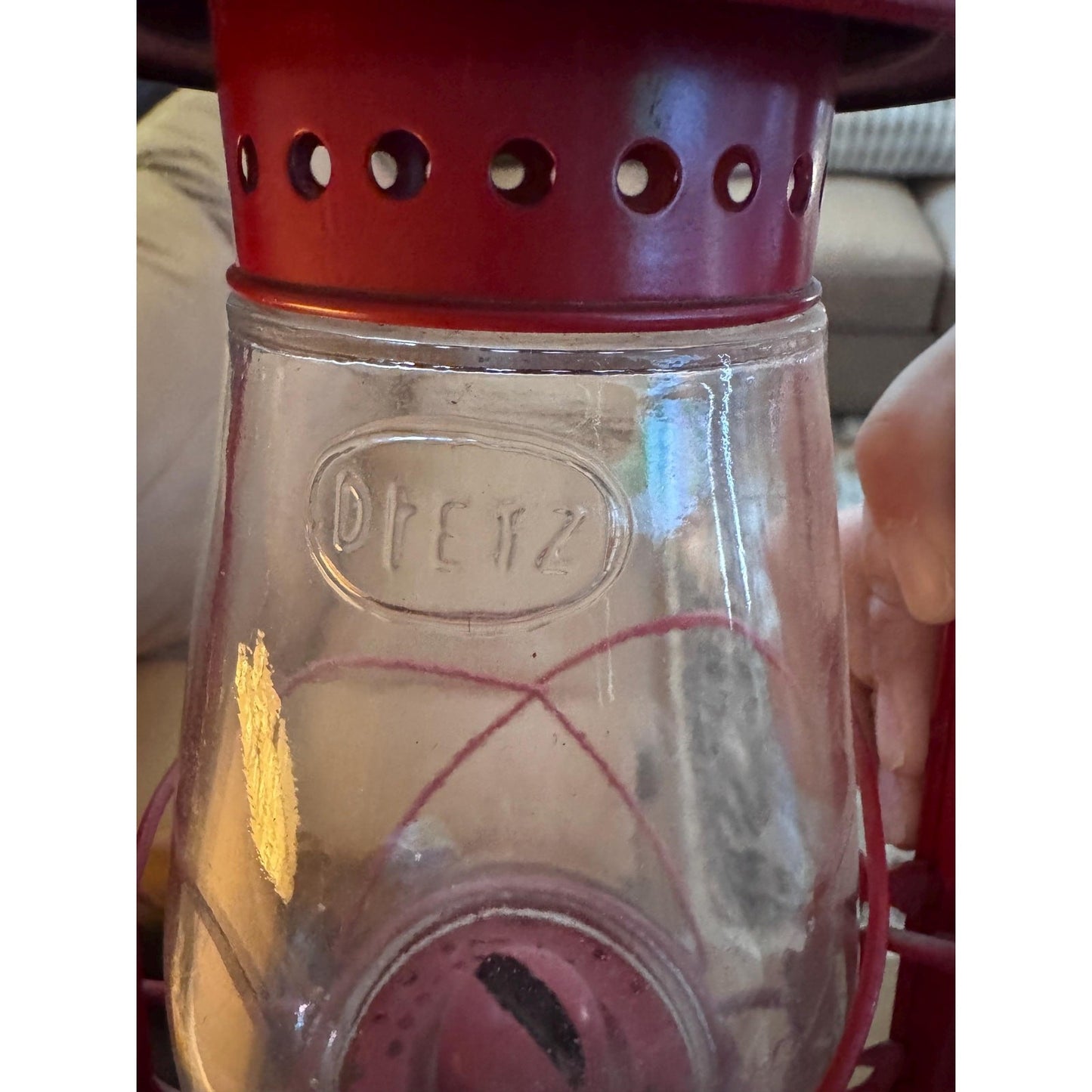 Vintage Dietz Junior No. 20 Red Kerosene Lantern Rustic Condition with Character