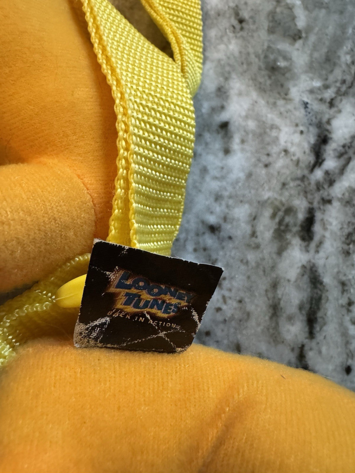 Vintage 90s Looney Tunes Warner Bros. Large Tweety Bird Plush Back Pack Beret