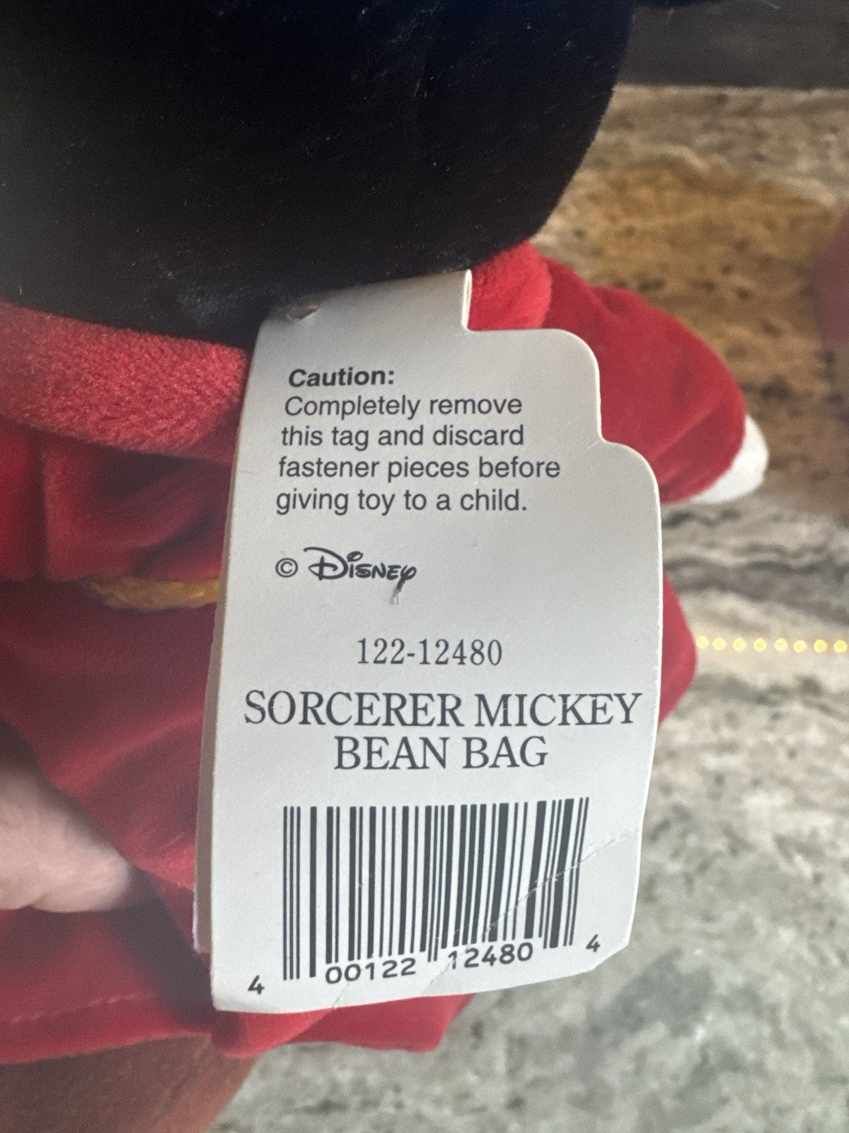 Disney Sorcerer Mickey Mouse Plush Toy In Red Velvet Robe & Blue Wizard Hat 15"