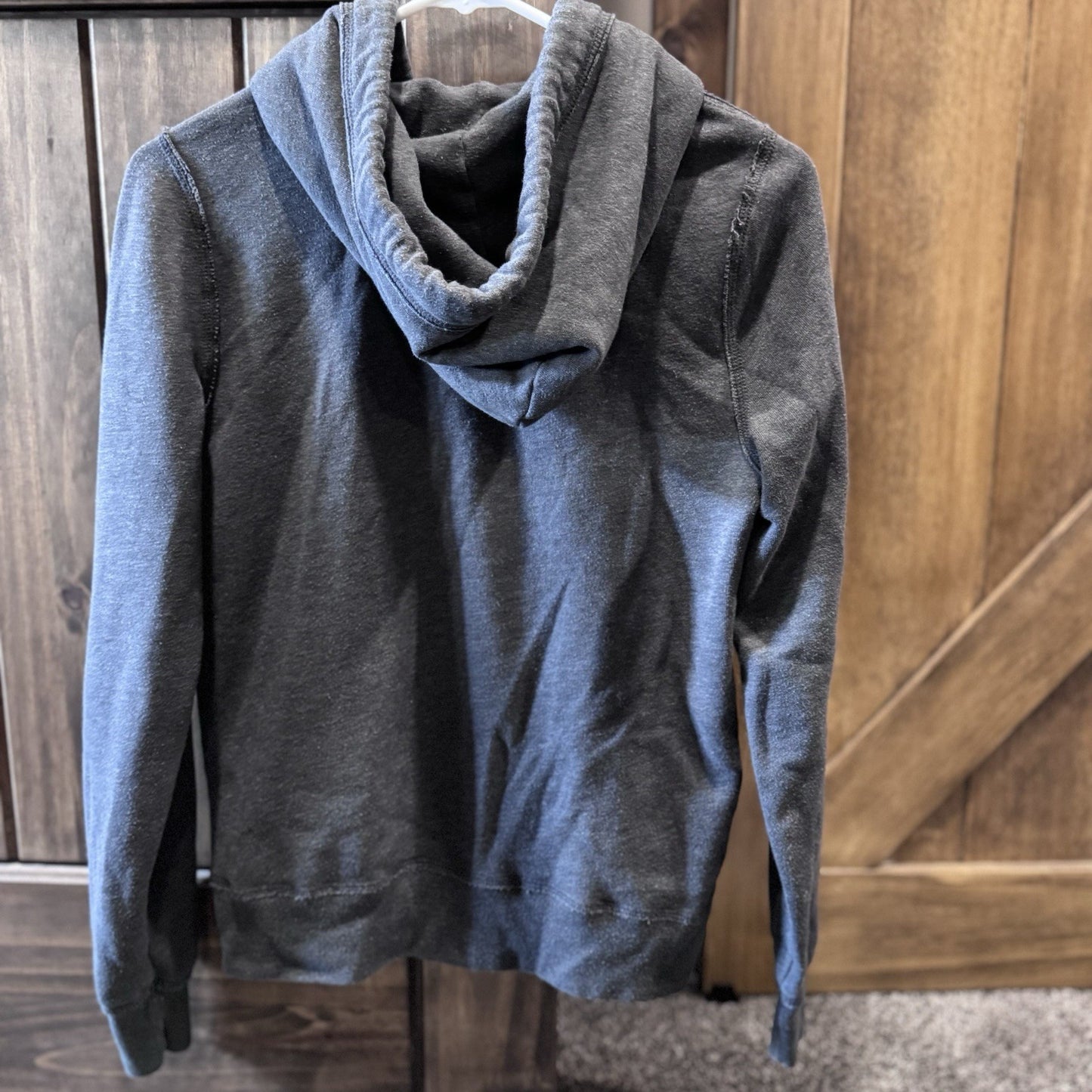 Y2K Abercrombie & Fitch Full Zip Hoodie Small Gray Embroidered Logo Vintage Look