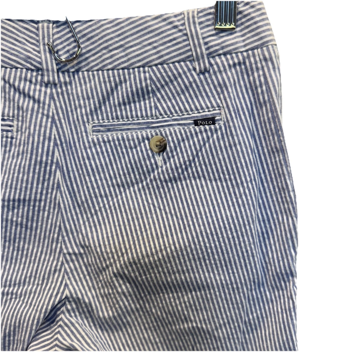 NWT Polo Club Prep Blue Seersucker Bermuda Shorts Size 12 MSRP $59.50 Y2K Preppy
