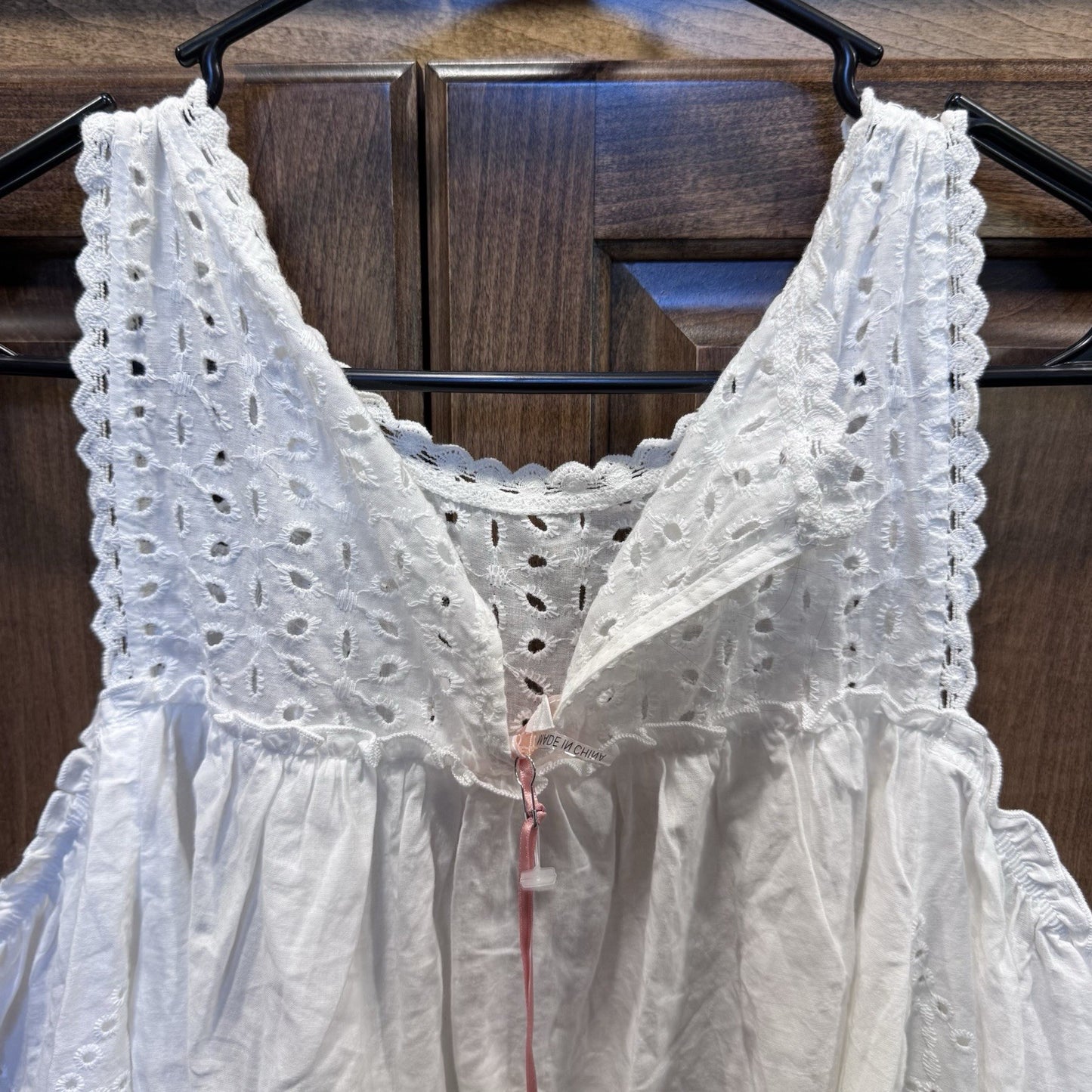 Entro White Eyelet Cold Shoulder Blouse | Size Small | Boho Summer Top NWT