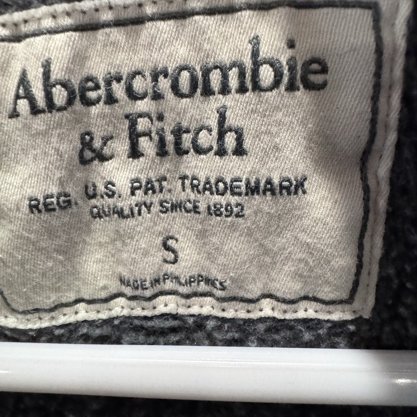 Y2K Abercrombie & Fitch Full Zip Hoodie Small Gray Embroidered Logo Vintage Look