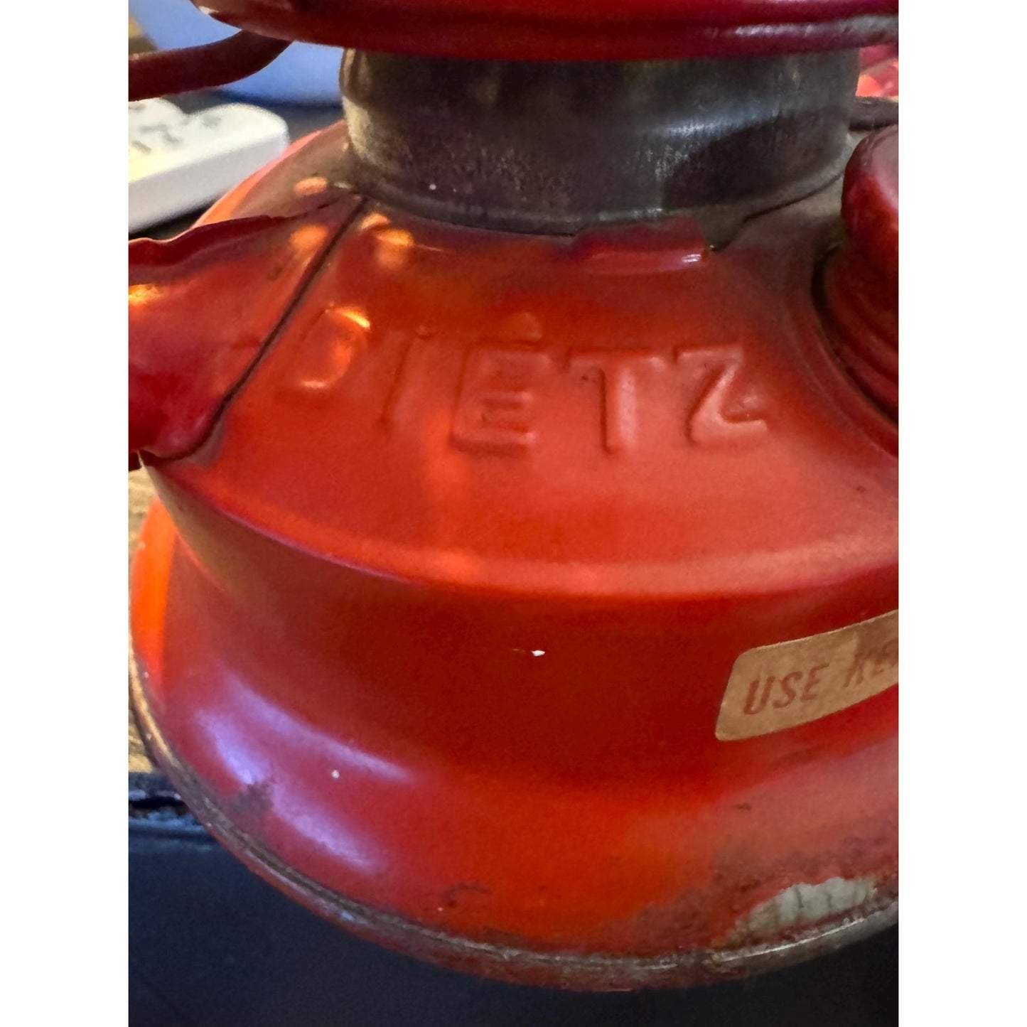 Vintage Dietz Junior No. 20 Red Kerosene Lantern Rustic Condition with Character