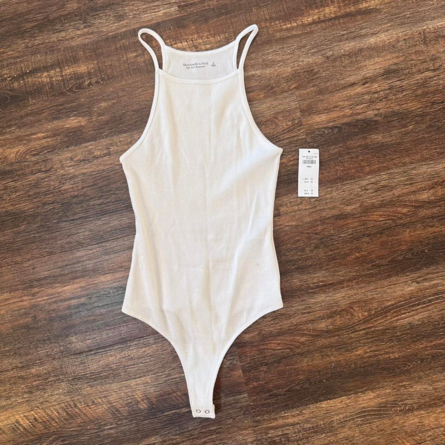Abercrombie and Fitch soft a&f collection White ribbed bodysuit NWT SMALL