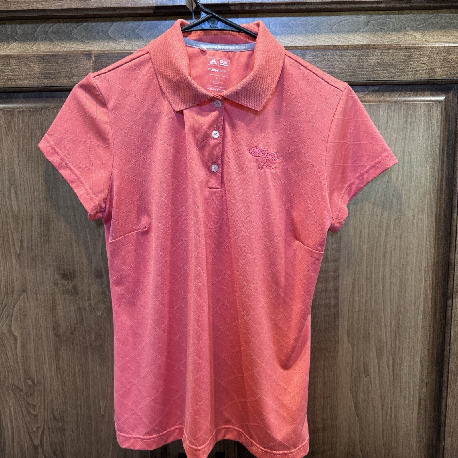 Adidas ClimaCool Golf Polo Shirt Coral Pink | Size M