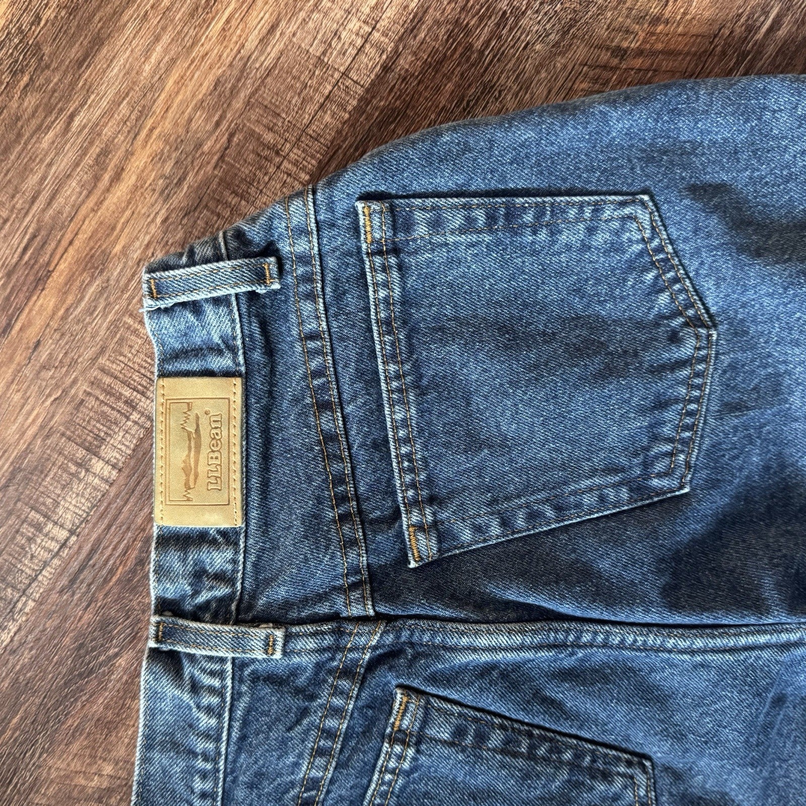 Vintage L.L. Bean Flannel Lined Jeans Women’s 10 Tall Blue High Rise USA Made 