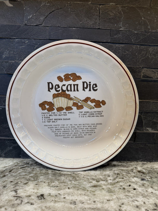 Vintage Hankook Pie Dish With Pecan Pie Recipe, Korea