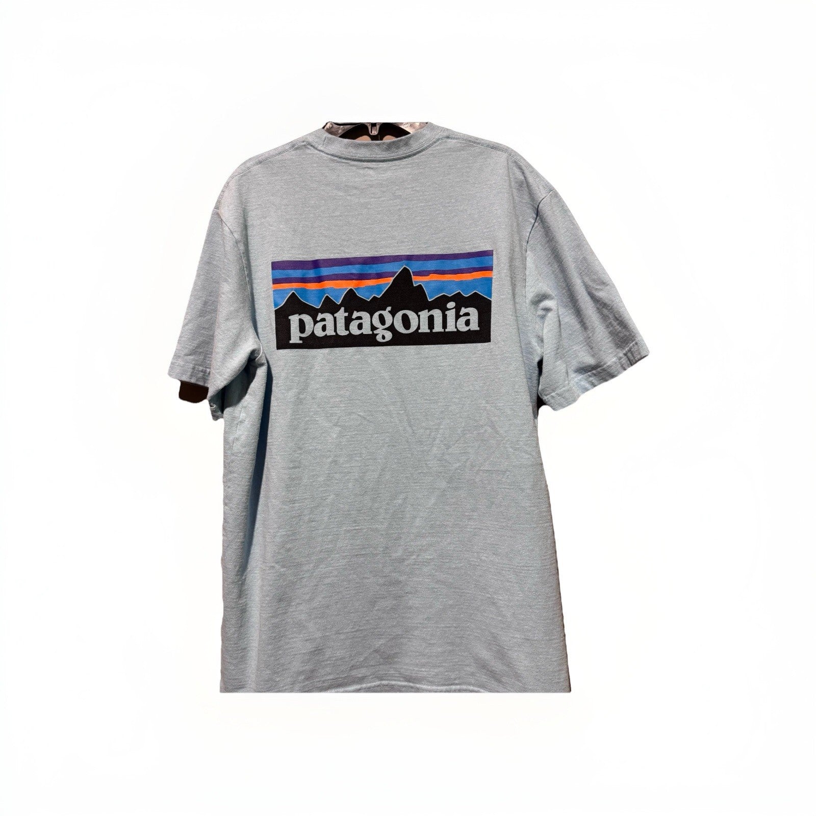Patagonia Responsibili-Tee T-Shirt Small Blue Logo Graphic Recycled Y2K Eco Tee