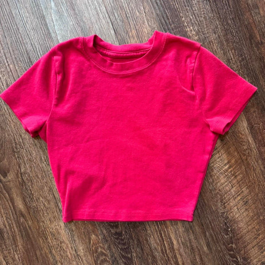 Red Hollister baby tee crop top Vintage Retro Y2K Small