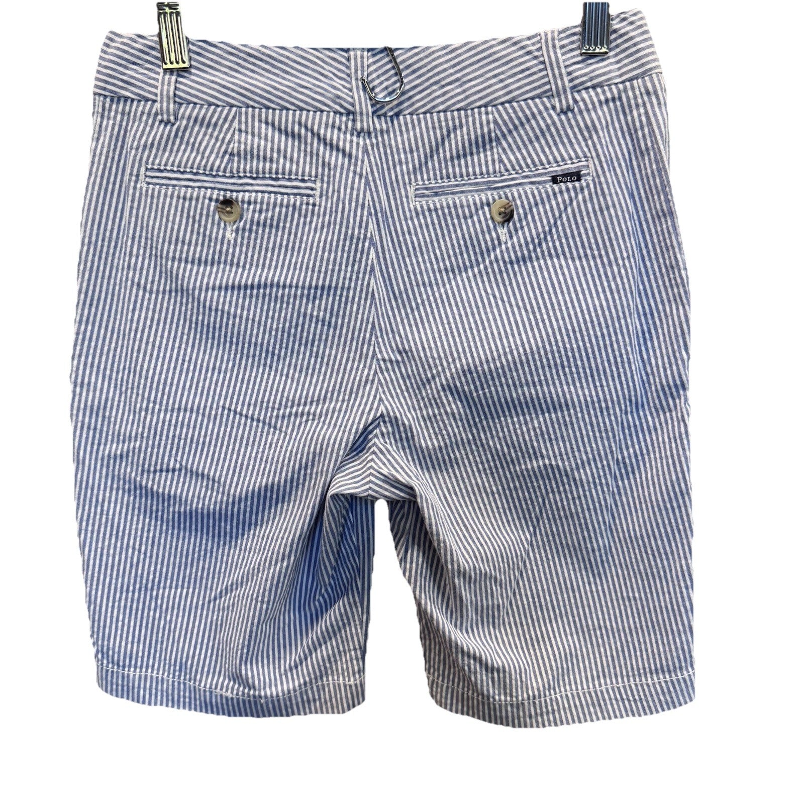 NWT Polo Club Prep Blue Seersucker Bermuda Shorts Size 12 MSRP $59.50 Y2K Preppy