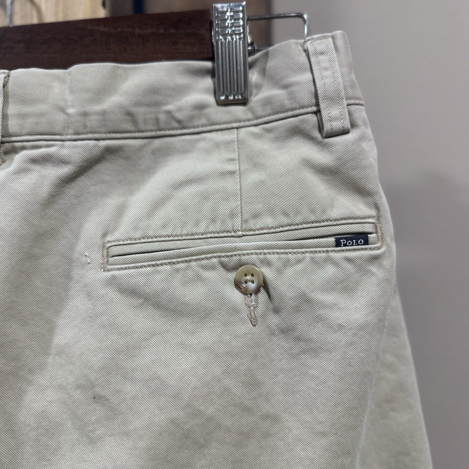 Polo Ralph Lauren Classic Fit Khaki Pants 31x30 Beige Chino Trousers Y2K Preppy