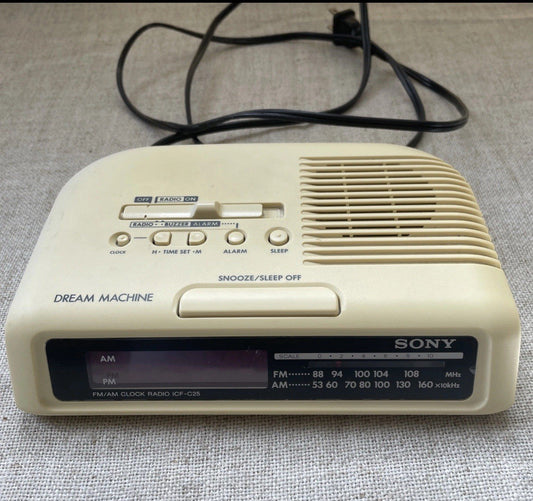 Vintage Sony ICF-C25 Dream Machine Alarm Clock Radio Tested & Working