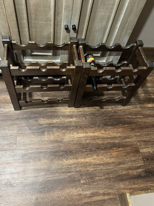 Amish Handcrafted Wood Wine Rack 9 Bottle Wine Rack 22x19x10 Vintage