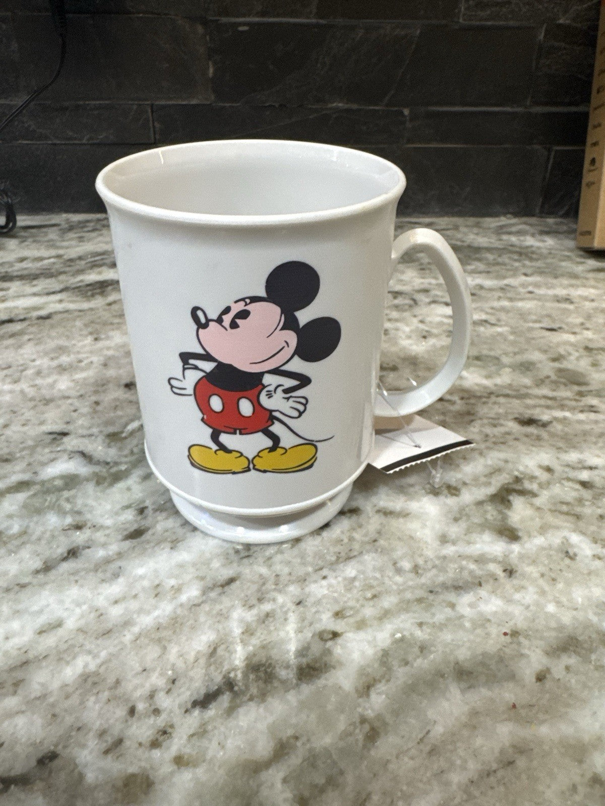 VTG Walt Disney Production Mickey & Minnie Plastic Cup White Pedestal Mug Prop