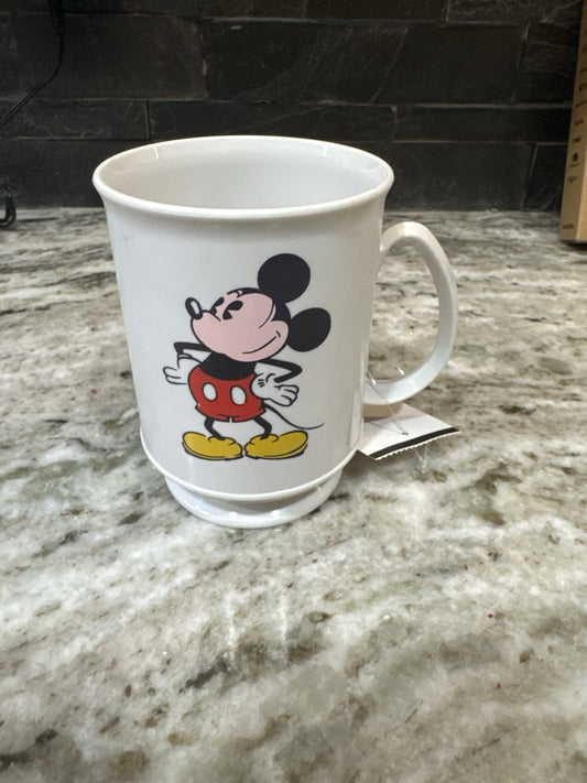 VTG Walt Disney Production Mickey & Minnie Plastic Cup White Pedestal Mug Prop