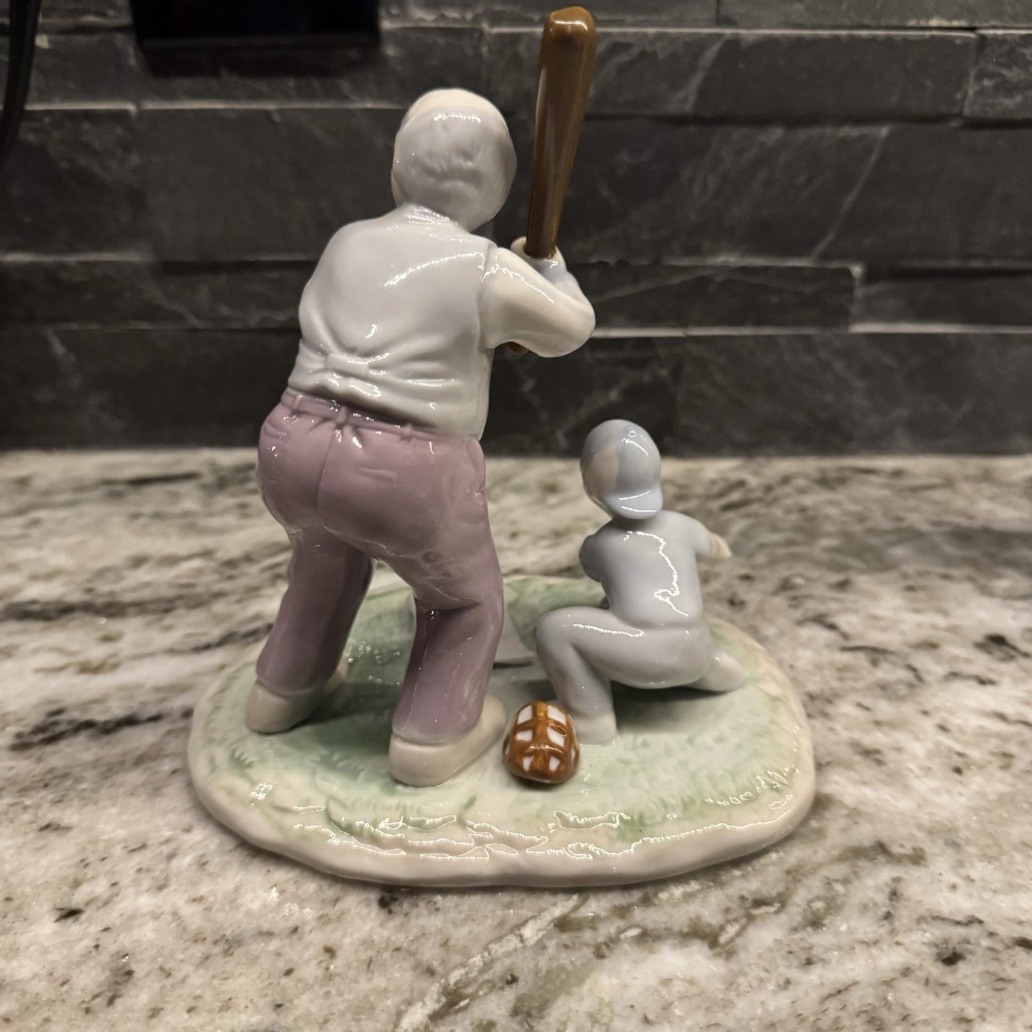 Vintage PAUL SEBASTIAN “Strike Out” Boy & Grandpa Playing Baseball Figurine 1992