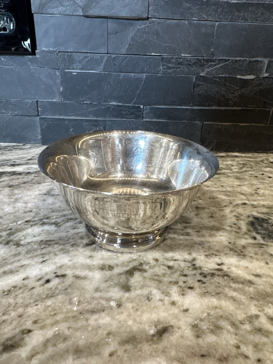 VINTAGE FB Roger PAUL REVERE Reproduction SILVER PLATED 8"D X 4" H BOWL Pedestal
