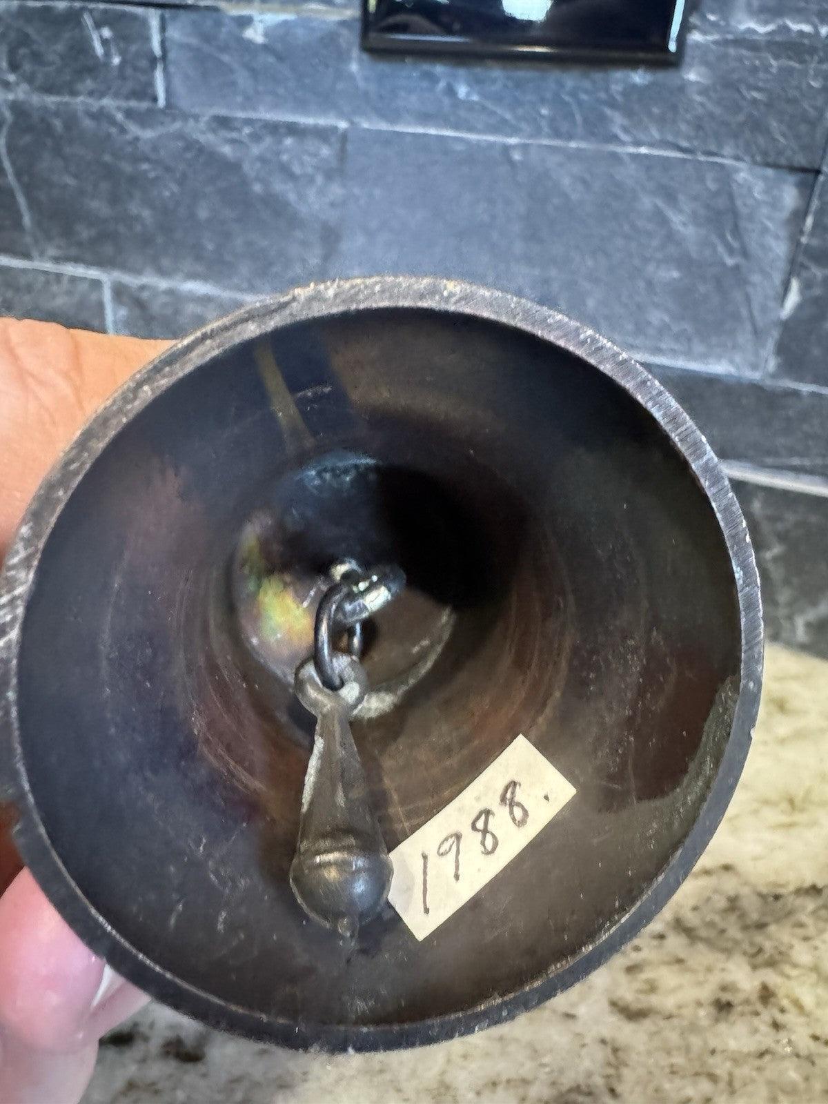 Vintage Mini Replica Liberty Bell With Working Bell, Bronze Metal Pass And Stow