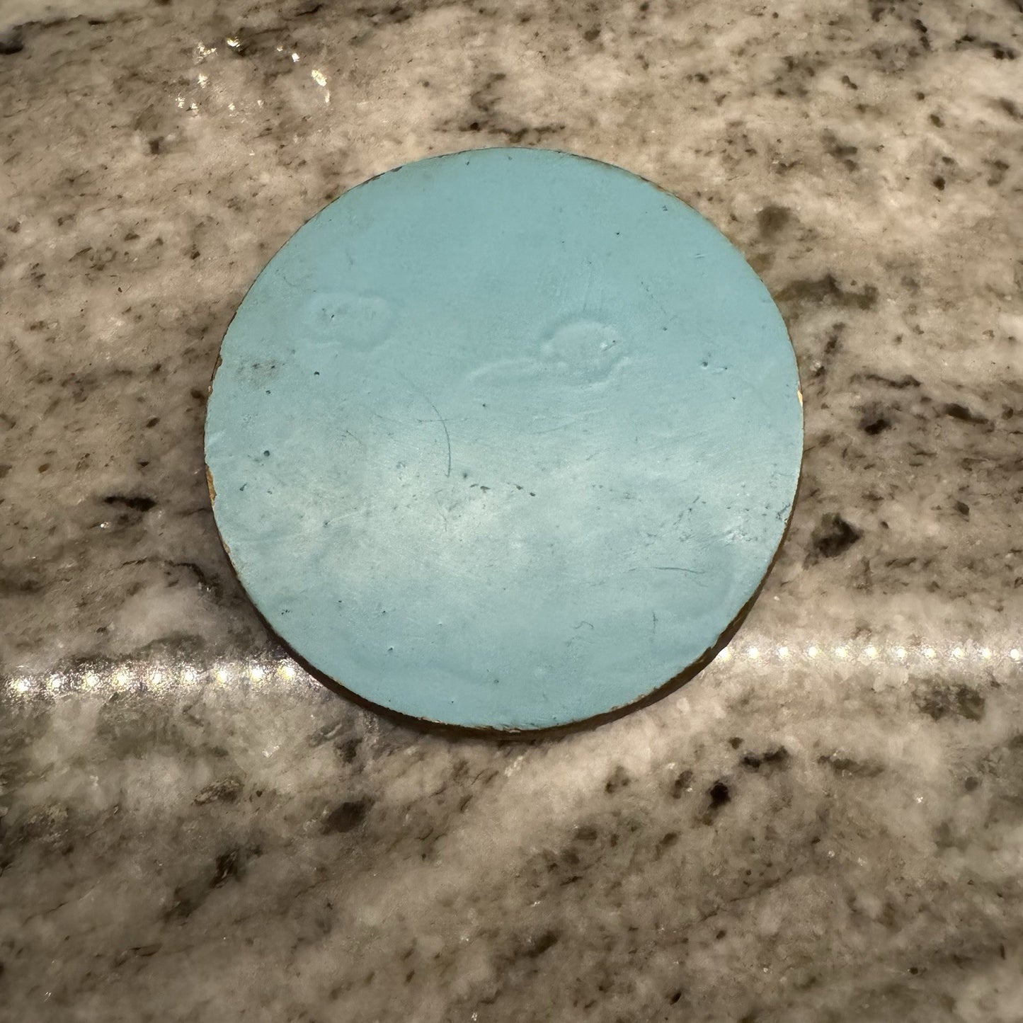 Vintage Hand-Painted Resin 3D Medallion, Mary Jesus Joseph Cross Scene Religious