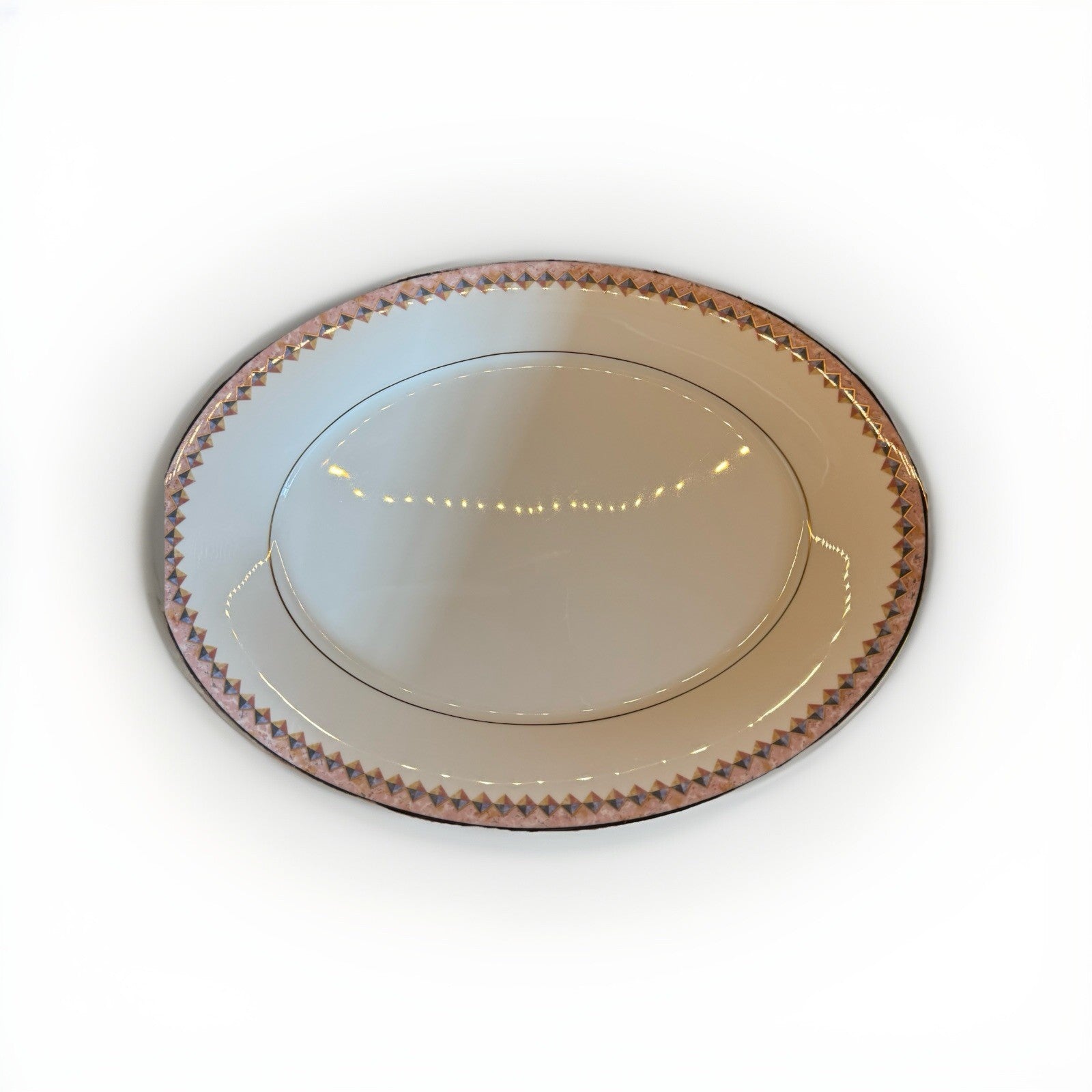 VINTAGENORITAKE FINE CHINA MOMENTUM PATTERN OVAL SERVING PLATTER #7734
