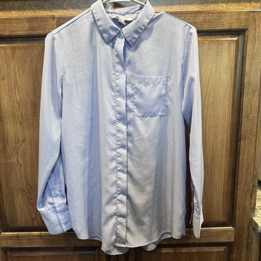 Nine West Light Blue Button Up Shirt Women’s Small S Long Sleeve Career