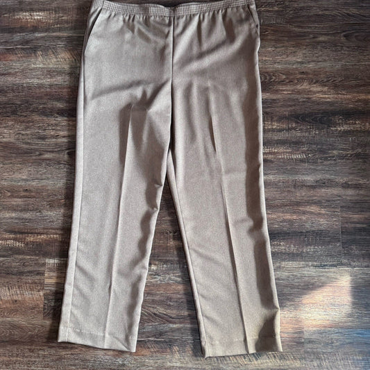 Alfred Dunner Mocha Stockbridge Pants Size 14 Medium Proportioned NWT
