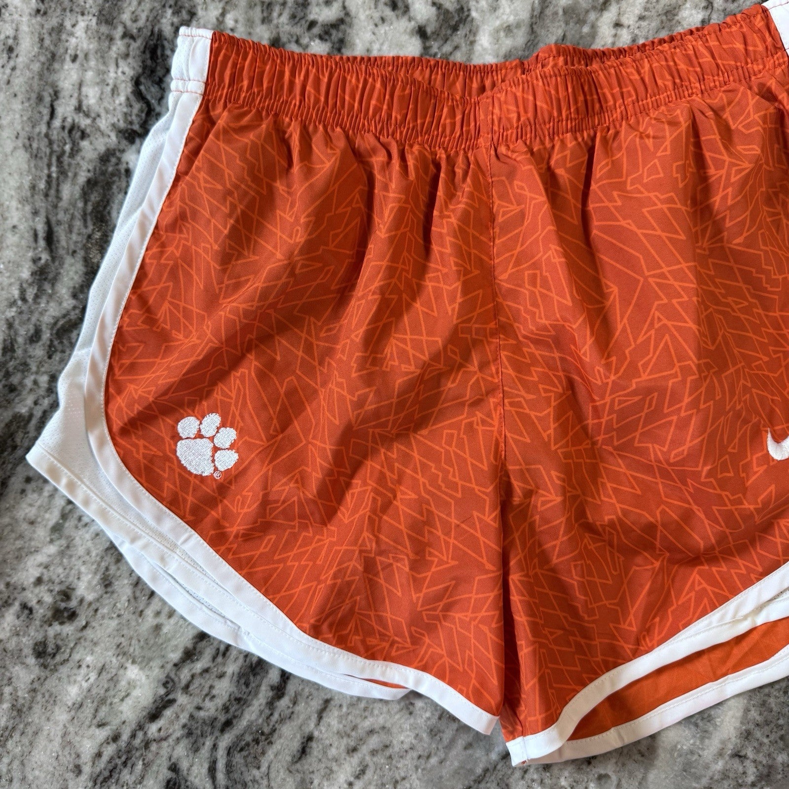 Nike Dri-FIT Clemson Tigers Running Shorts Women’s Size Medium Orange White Paw