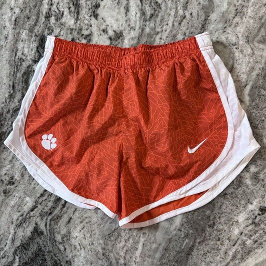 Nike Dri-FIT Clemson Tigers Running Shorts Women’s Size Medium Orange White Paw