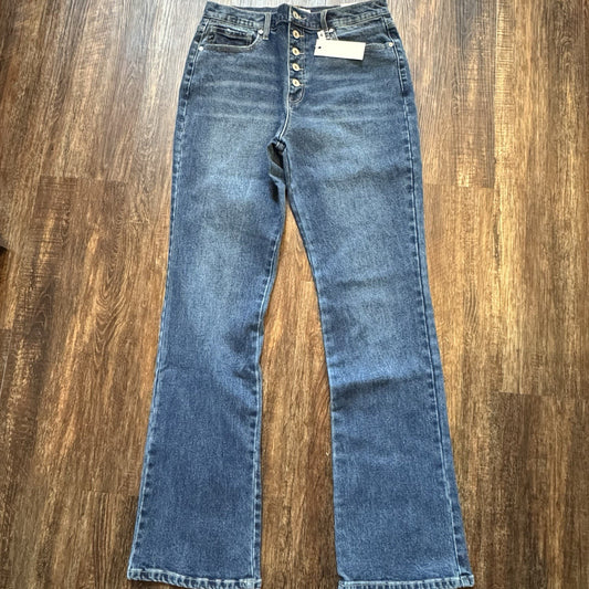 9/28 KanCan 90s High Rise Wide Leg Jeans Hidden Button Fly 100% Cotton NWT $70 